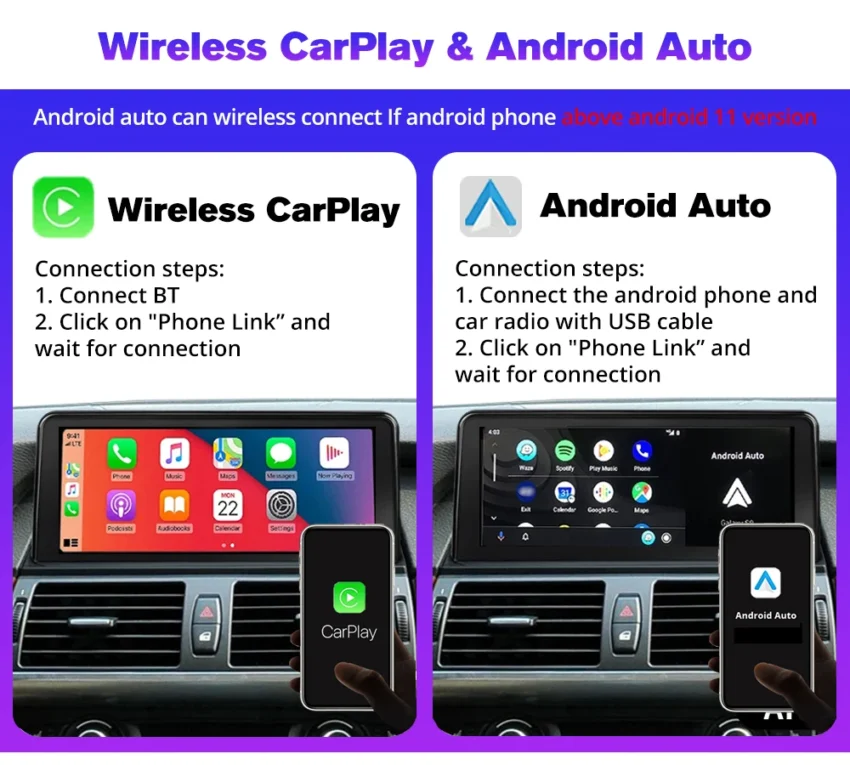 NAVIGUIDE 14.9" 2560*720P Android14 Player BT GPS Carplay Car Radio For BMW 5 Series F10 F11 2011-2017 CIC NBT System WIFI GPS - Image 4