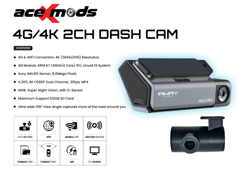 4G/4K Dual Channel Dash Cam – GPS + App-Controlled | Super Night Vision - Image 4